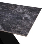 Τραπέζι Meja  Sintered stone μαύρο με μεταλλικά πόδια σε μαύρη απόχρωση 200x100x76εκ