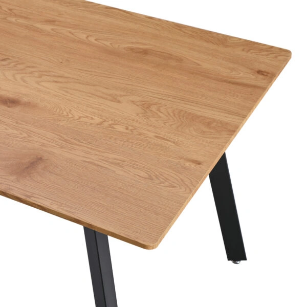 Τραπέζι Toafel MDF σε φυσική απόχρωση με μαύρα μεταλλικά πόδια 120x80x75εκ