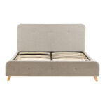 Κρεβάτι διπλό Restel ύφασμα γκρι-μπεζ 160x200εκ