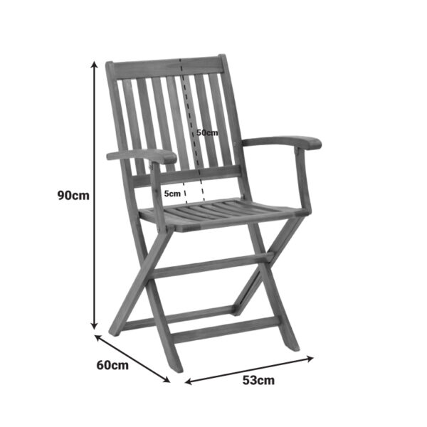 Πολυθρόνα Joter πτυσσόμενη ξύλο ακακίας φυσικό 53x60x90εκ