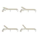 Ξαπλώστρα Mailo λευκό αλουμίνιο και textilene σε μπεζ απόχρωση 71x206x30εκ