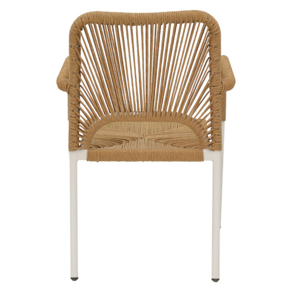 Πολυθρόνα αλουμινίου Norture στοιβαζόμενη λευκός σκελετός-φυσικό rattan 57x61x85εκ