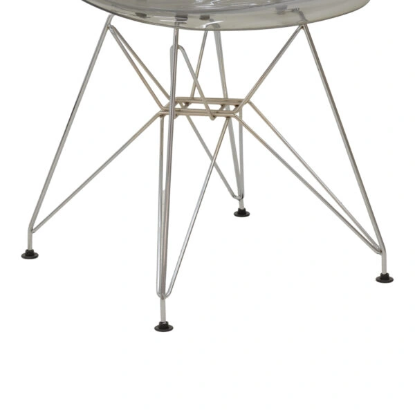 Καρέκλα Adelle  PP διάφανο γκρι-inox πόδι 46x55x81εκ