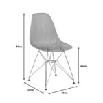 Καρέκλα Adelle  PP διάφανο γκρι-inox πόδι 46x55x81εκ