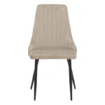 Καρέκλα Azori  γκρι-μπεζ βελούδο-πόδι μαύρο μέταλλο 49x55x85εκ