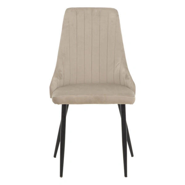 Καρέκλα Azori  γκρι-μπεζ βελούδο-πόδι μαύρο μέταλλο 49x55x85εκ