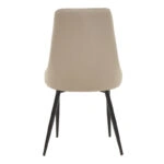 Καρέκλα Azori  γκρι-μπεζ βελούδο-πόδι μαύρο μέταλλο 49x55x85εκ