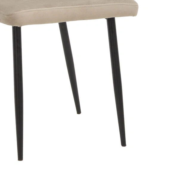 Καρέκλα Azori  γκρι-μπεζ βελούδο-πόδι μαύρο μέταλλο 49x55x85εκ