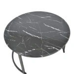 Τραπέζι σαλονιού Revelon  σετ 2τεμ mdf σε απόχρωση μαύρο όψης μαρμάρου 80x80x45εκ