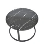 Τραπέζι σαλονιού Revelon  σετ 2τεμ mdf σε απόχρωση μαύρο όψης μαρμάρου 80x80x45εκ