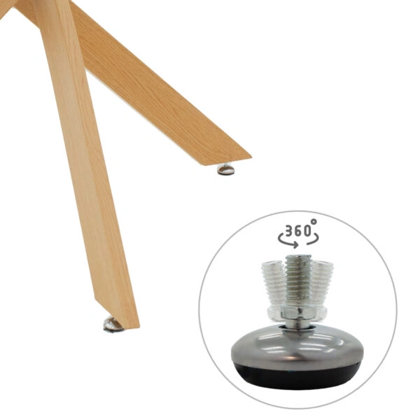 Τραπέζι Antoro  γυαλί και μεταλλικά πόδια σε φυσική απόχρωση Φ80x75εκ