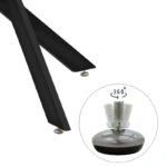 Τραπέζι Antoro  γυαλί και μεταλλικά πόδια σε μαύρη απόχρωση Φ100x75εκ