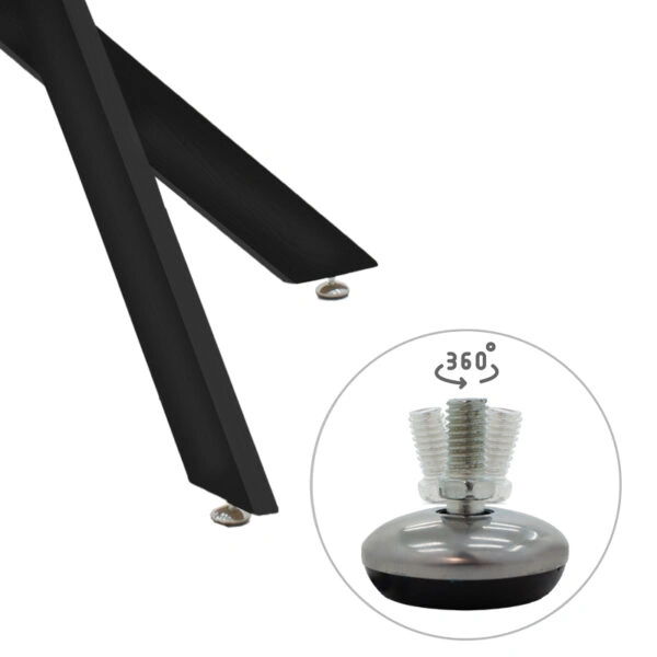 Τραπέζι Antoro  γυαλί και μεταλλικά πόδια σε μαύρη απόχρωση Φ100x75εκ