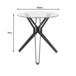 Τραπέζι Dezous  γυαλί-πόδι μαύρο μέταλλο Φ70x75εκ