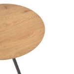 Τραπέζι Xuson  φυσικό mdf-πόδι μαύρο μέταλλο Φ80x75εκ