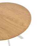 Τραπέζι Xuson φυσικό mdf-πόδι λευκό μέταλλο Φ80x75εκ