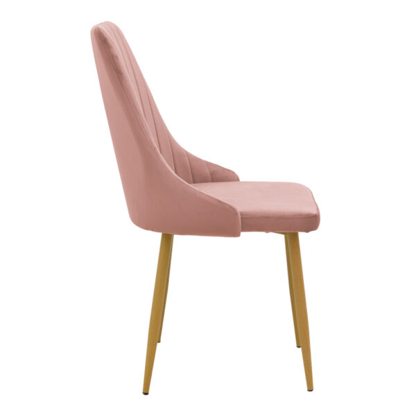 Καρέκλα Azori  σάπιο μήλο βελούδο με πόδι μετάλλου σε φυσική απόχρωση 49x55x85εκ