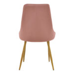 Καρέκλα Azori  σάπιο μήλο βελούδο με πόδι μετάλλου σε φυσική απόχρωση 49x55x85εκ