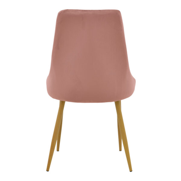 Καρέκλα Azori  σάπιο μήλο βελούδο με πόδι μετάλλου σε φυσική απόχρωση 49x55x85εκ