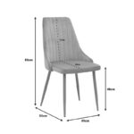 Καρέκλα Azori  σάπιο μήλο βελούδο με πόδι μετάλλου σε φυσική απόχρωση 49x55x85εκ