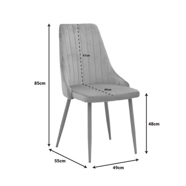 Καρέκλα Azori  σάπιο μήλο βελούδο με πόδι μετάλλου σε φυσική απόχρωση 49x55x85εκ