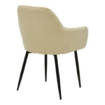 Πολυθρόνα Noor  μπεζ βελούδο με πόδι μετάλλου σε μαύρη απόχρωση 58x58x86εκ