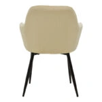 Πολυθρόνα Noor  μπεζ βελούδο με πόδι μετάλλου σε μαύρη απόχρωση 58x58x86εκ