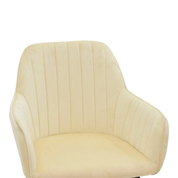 Πολυθρόνα Noor  μπεζ βελούδο με πόδι μετάλλου σε μαύρη απόχρωση 58x58x86εκ