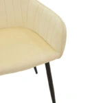 Πολυθρόνα Noor  μπεζ βελούδο με πόδι μετάλλου σε μαύρη απόχρωση 58x58x86εκ