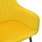 Πολυθρόνα Noor  κίτρινο βελούδο με πόδι μετάλλου σε μαύρη απόχρωση 58x58x86εκ