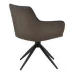 Πολυθρόνα Debra  περιστρεφόμενη γκρι ύφασμα-pu με πόδι μετάλλου σε μαύρη απόχρωση 60x64x83εκ