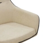 Πολυθρόνα Debra  περιστρεφόμενη μπεζ ύφασμα-pu με πόδι μετάλλου σε μαύρη απόχρωση 60x64x83εκ