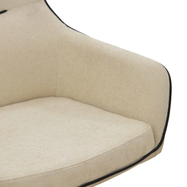 Πολυθρόνα Debra  περιστρεφόμενη μπεζ ύφασμα-pu με πόδι μετάλλου σε μαύρη απόχρωση 60x64x83εκ