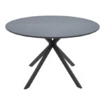 Τραπέζι Xuson  mdf σε ανθρακί απόχρωση με πόδι μαύρο μέταλλο Φ120x75εκ