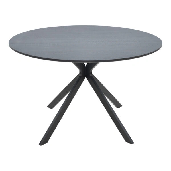 Τραπέζι Xuson  mdf σε ανθρακί απόχρωση με πόδι μαύρο μέταλλο Φ120x75εκ