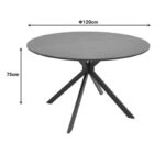 Τραπέζι Xuson  mdf σε ανθρακί απόχρωση με πόδι μαύρο μέταλλο Φ120x75εκ