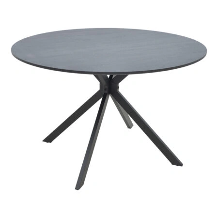 Τραπέζι Xuson  mdf σε ανθρακί απόχρωση με πόδι μαύρο μέταλλο Φ120x75εκ