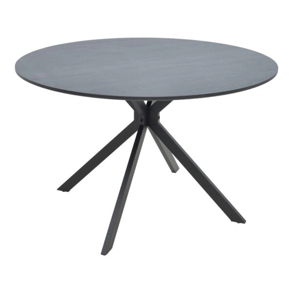 Τραπέζι Xuson  mdf σε ανθρακί απόχρωση με πόδι μαύρο μέταλλο Φ120x75εκ