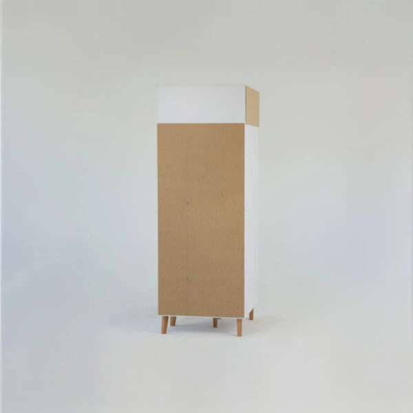 Γωνιακή Ντουλάπα Timmy Λευκό-Γραφίτη-Γκρι 71.3x71.3x199cm