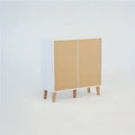 Συρταριέρα Timmy Λευκό-Γραφίτη-Γκρι 90x36x92cm