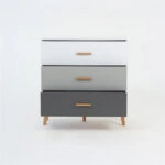 Συρταριέρα Timmy Λευκό-Γραφίτη-Γκρι 90x36x92cm