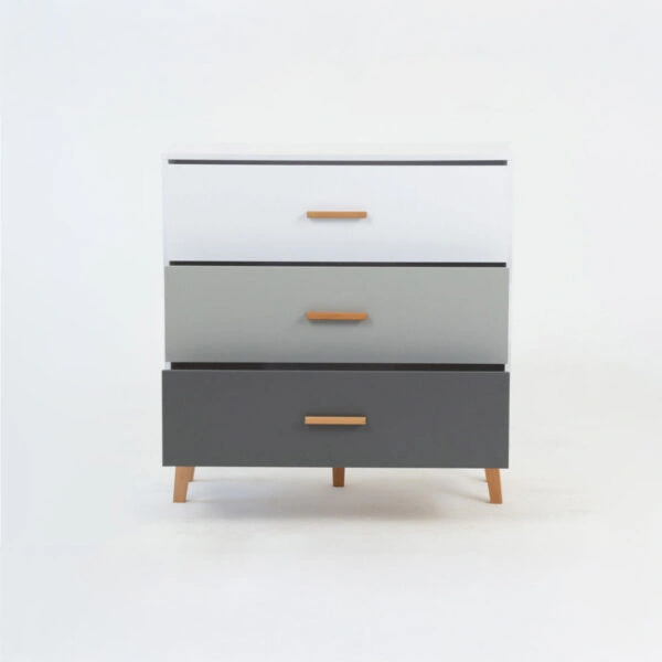 Συρταριέρα Timmy Λευκό-Γραφίτη-Γκρι 90x36x92cm