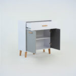 Κομότα Timmy Λευκό-Γραφίτη-Γκρι 84x36x92cm