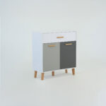 Κομότα Timmy Λευκό-Γραφίτη-Γκρι 84x36x92cm