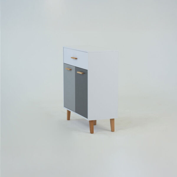 Κομότα Timmy Λευκό-Γραφίτη-Γκρι 84x36x92cm