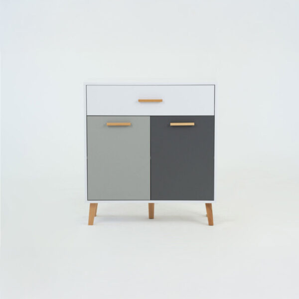 Κομότα Timmy Λευκό-Γραφίτη-Γκρι 84x36x92cm