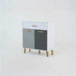 Κομότα Timmy Λευκό-Γραφίτη-Γκρι 84x36x92cm