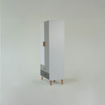 Ντουλάπα Timmy 2D2S Λευκό-Γραφίτη-Γκρι 90x50x199cm