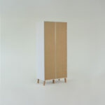 Ντουλάπα Timmy 2D2S Λευκό-Γραφίτη-Γκρι 90x50x199cm