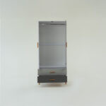 Ντουλάπα Timmy 2D2S Λευκό-Γραφίτη-Γκρι 90x50x199cm